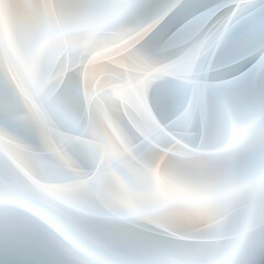 Obraz premium Smooth, flowing smoke-like abstract background with soft white and grey tones, featuring gentle curves and wisps for a calm and ethereal design - Image