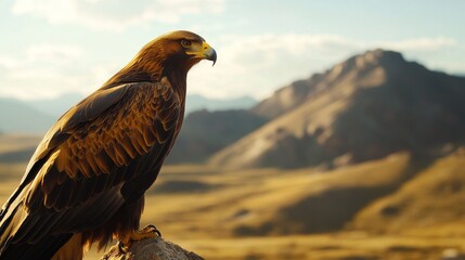 Majestic Golden Eagle on Mountain Peak