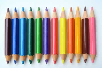 Colored Pencils Arranged Side by Side