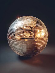 Fototapeta premium A shiny silver ball with a lot of reflective spots