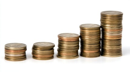 Stacked Coins Representing Financial Growth and Economic Progression