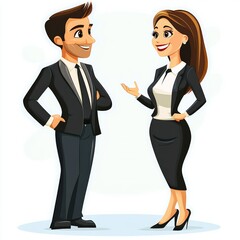 Fototapeta premium 2 people in business attire having a conversation.