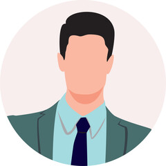 Businessman faceless avatar, icon. Vector illustration.