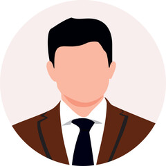 Businessman faceless avatar, icon. Vector illustration.
