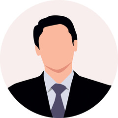 Faceless portrait of businessman   
in circle.