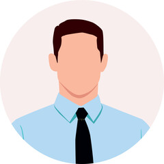 Faceless portrait of businessman   
in circle.