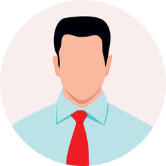 Faceless portrait of businessman   
in circle.