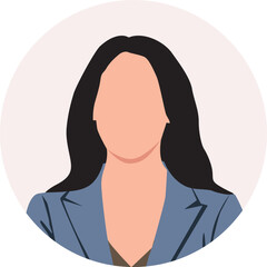 Portrait without a face. Beautiful woman. Faceless avatar woman. 