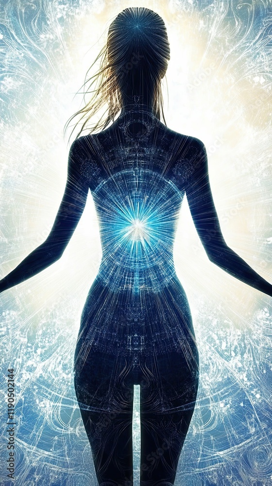 Poster quantum consciousness exploring human potential and our connection to the universe