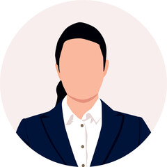 Portrait without a face. Beautiful woman. Faceless avatar woman. 