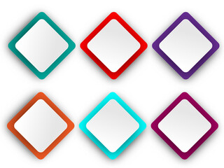 Button set abstract geometric shape design | 3d button with 3d diamond shape and white background
