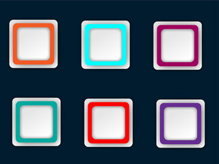 Button set of geometric shape | 3d button shape abstract design with  square shape | Modern geometric button set fur banner, flyer, texture, futuristic design 