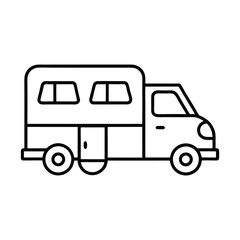 Fototapeta premium A vector icon of a moving van with furniture vector illustration.