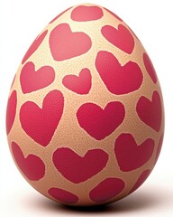 Decorative Egg with Heart Patterns for Holiday Celebrations