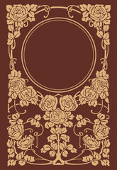 vintage style rose flowers frame background