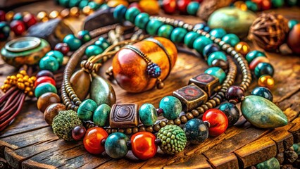Fototapeta premium Boho Chic Natural Stone Jewelry & Accessories Portrait Photography