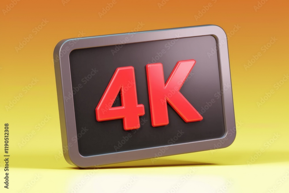 Aufkleber a 3d rendering of a 4k label, showcasing high-resolution video quality.