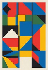 Obraz premium Abstract Geometric Composition in Vibrant Colors