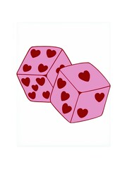 dice with hearts