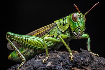 Fototapeta premium Grasshopper on Rock,