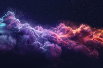 A vibrant network of interconnected clouds, pulsing with topaz energy, glows against a starry sky,...