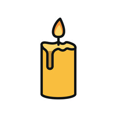 Candle icon with a minimalist and modern look, perfect for capturing attention in wellness, aromatherapy, or lifestyle-themed projects