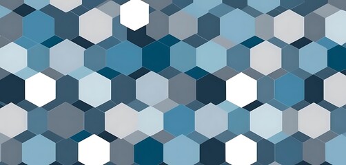 Obraz premium Abstract Hexagon Pattern in Shades of Blue and White