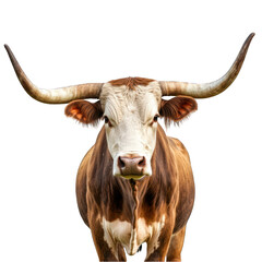 Naklejka premium Brown and White cow isolated on transparent background