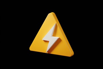 A yellow triangle warning sign with a white lightning bolt, indicating high voltage or electrical hazard.