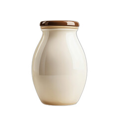 Ceramic milk jar isolated on white transparent background