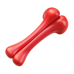 Bright Red Rubber Dog Bone Toy for Playful Pets and Training