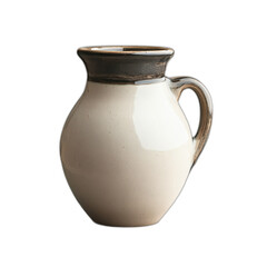 Ceramic milk jar isolated on white transparent background