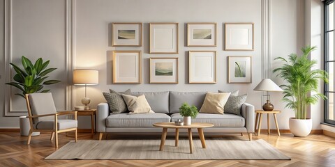 Frame Gallery Mockup at Home , frames, living room