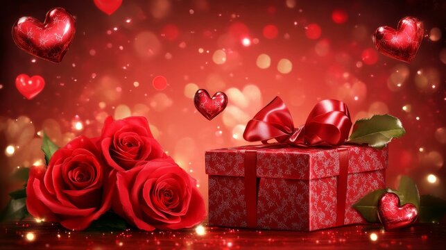 valentine, romance, love, roses, heart, gift, box, elegant, card, romantic, celebrate, passion, holiday, warm, tones, minimal, sweet, floral, design, red, fresh, beauty, sentiment, soft, stylish, clas