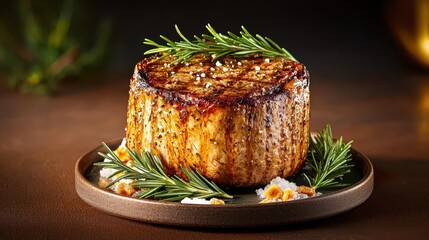Grilled ribeye steak rustic kitchen food photography warm lighting close-up culinary art