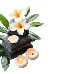 spa still life with stones and orchid