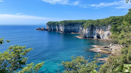Coastal Cliffs and Azure Waters