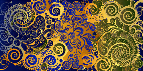 Openwork background of lace shapes. Colored lace pattern. Vector illustration