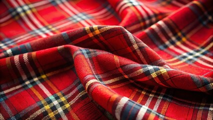 Deep Red Tartan Cloth Background Texture - High Resolution Stock Photo