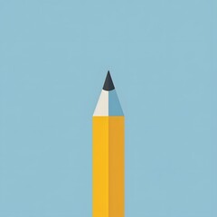 Yellow Pencil drawing tool icon symbol blue background 