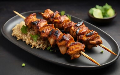 shish kebab on skewers
