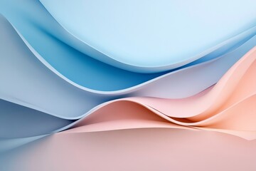 Fototapeta premium Abstract fluid wave design in soft pastel pink and blue tones for modern art aesthetics