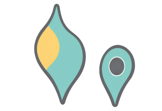 A teardrop-shaped pin with a pointed bottom, commonly used to mark locations on maps. A versatile and iconic design for navigation, travel planning, and location-based tools.