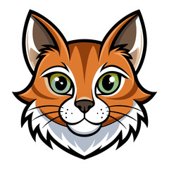 Head cat  on background white