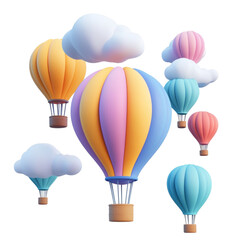 Colorful Hot Air Balloons Float Joyfully in a Dreamy Sky Adventure
