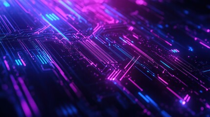 Neon Circuitry: Abstract Digital Landscape