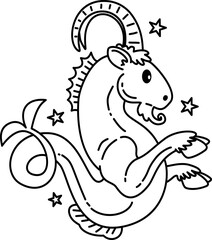  Capricorn zodiac doodle icon