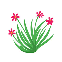 Obraz premium Cute decoration floral design, cartoon floral decoration element