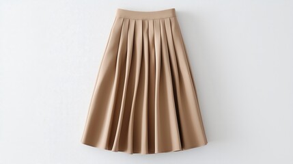 Beige Pleated Maxi Skirt Fashion Flatlay - Minimalist Fashion Photo.