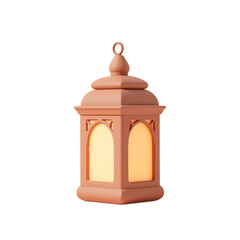 Illuminated Ramadan Lantern A Soft, Minimalist 3D Render
